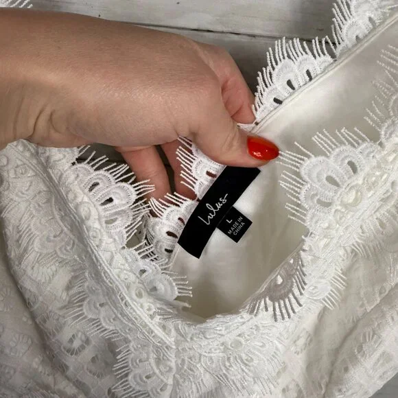 Lulus Forever Bliss White Lace Wide-Leg Jumpsuit - Picture 6 of 6